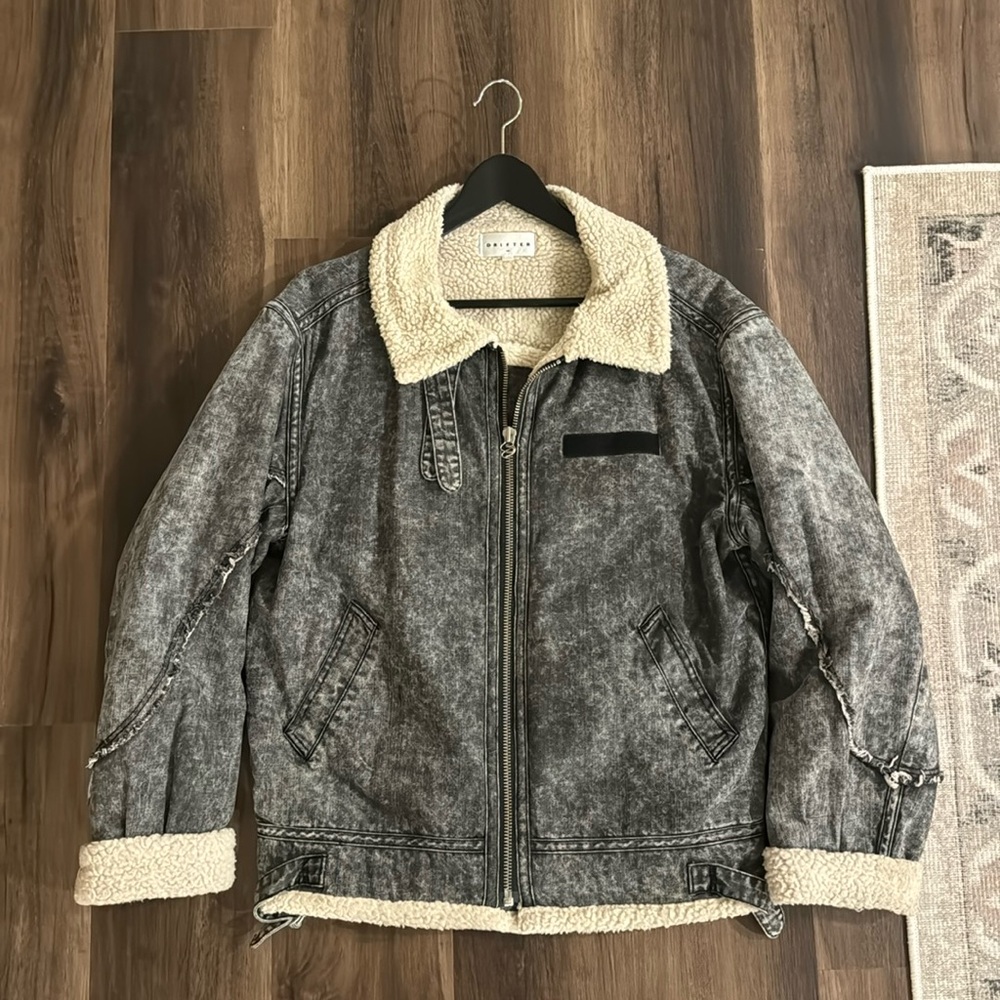 Drifter Denim style jacket with fleece lining, size M
